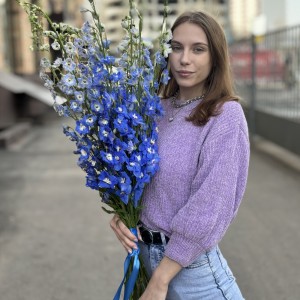 9 пышных синих дельфиниумов 9 пышных синих дельфиниумов