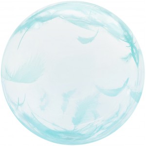 Шар круг Deco Bubble, Бирюзовые перья Шар круг Deco Bubble, Бирюзовые перья