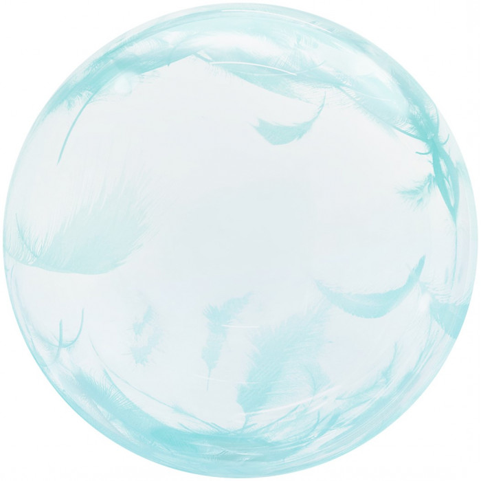 Шар круг Deco Bubble, Бирюзовые перья