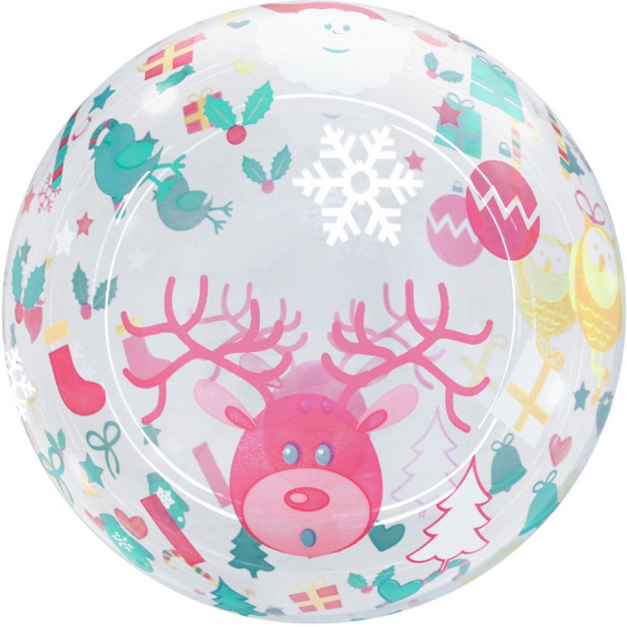 Шар круг Deco Bubble, Новогодний микс, Прозрачный