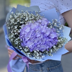 Лавандовая гортензия с гипсофилой Лавандовая гортензия с гипсофилой