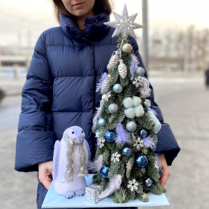 Новогодняя композиция с пингвином Новогодняя композиция с пингвином