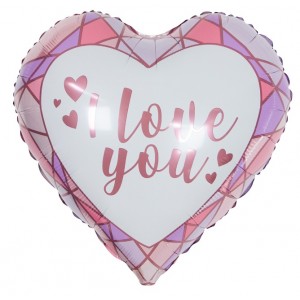Шар "I love you" сердца и грани Шар "I love you" сердца и грани