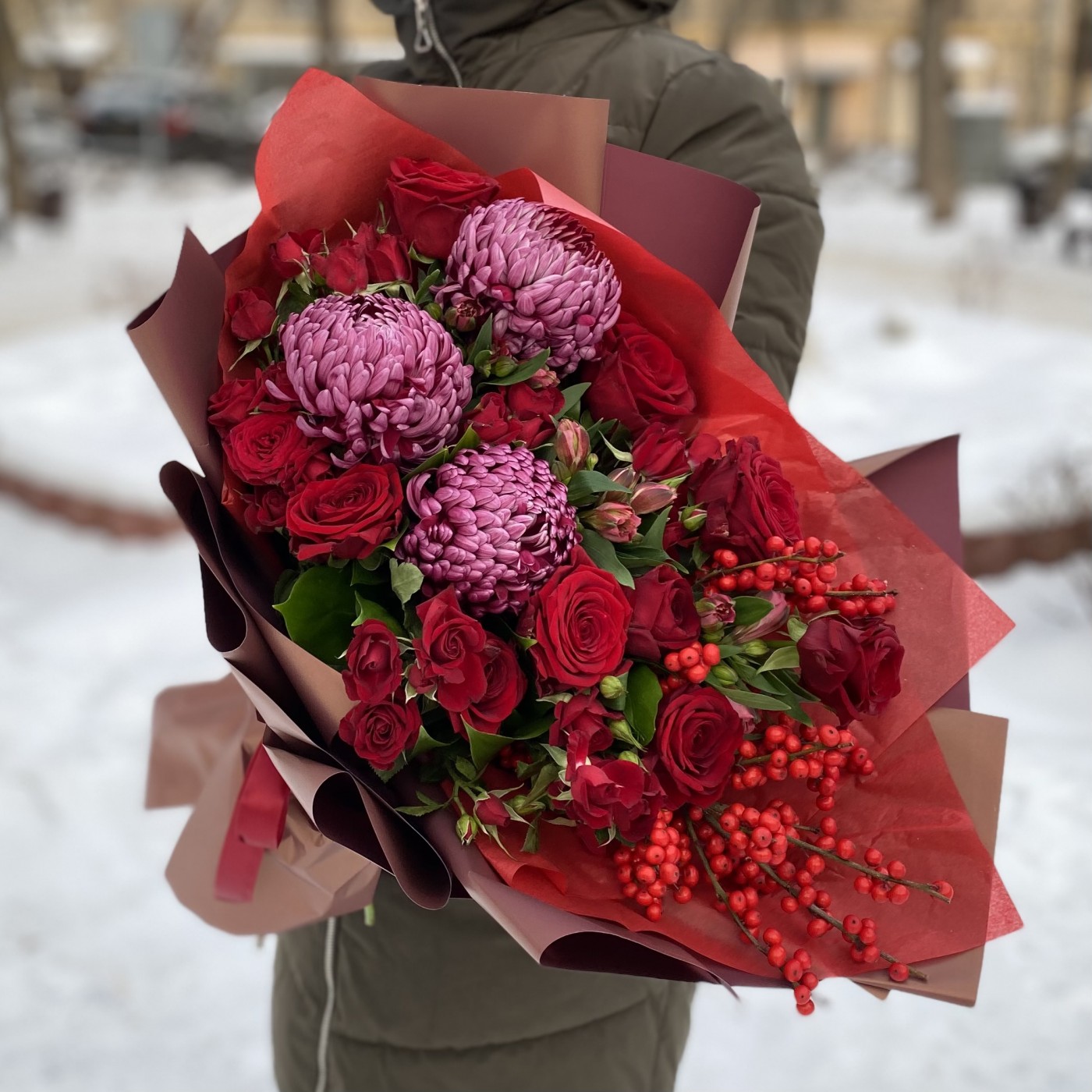 Авторский букет Рябиновые бусы