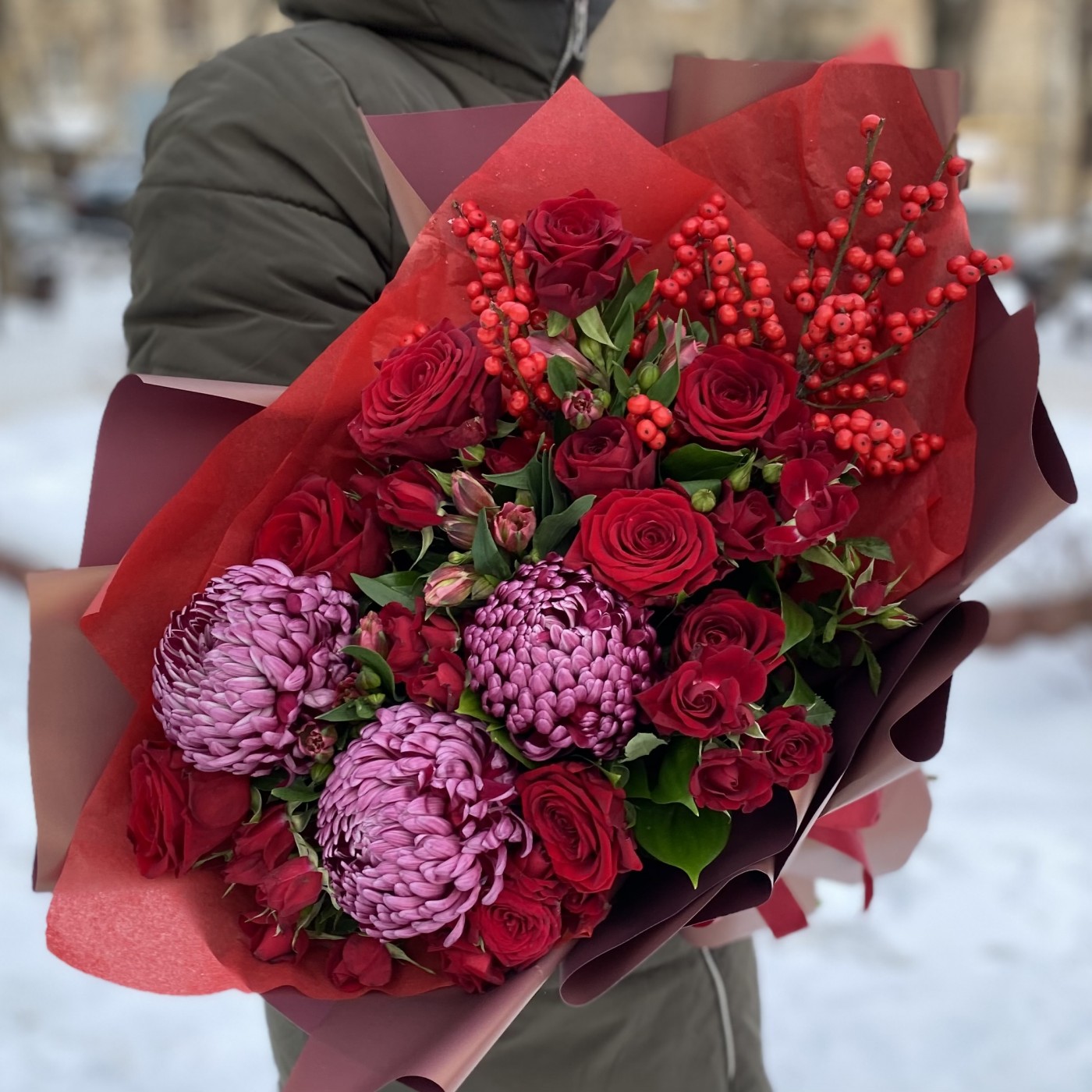 Авторский букет Рябиновые бусы