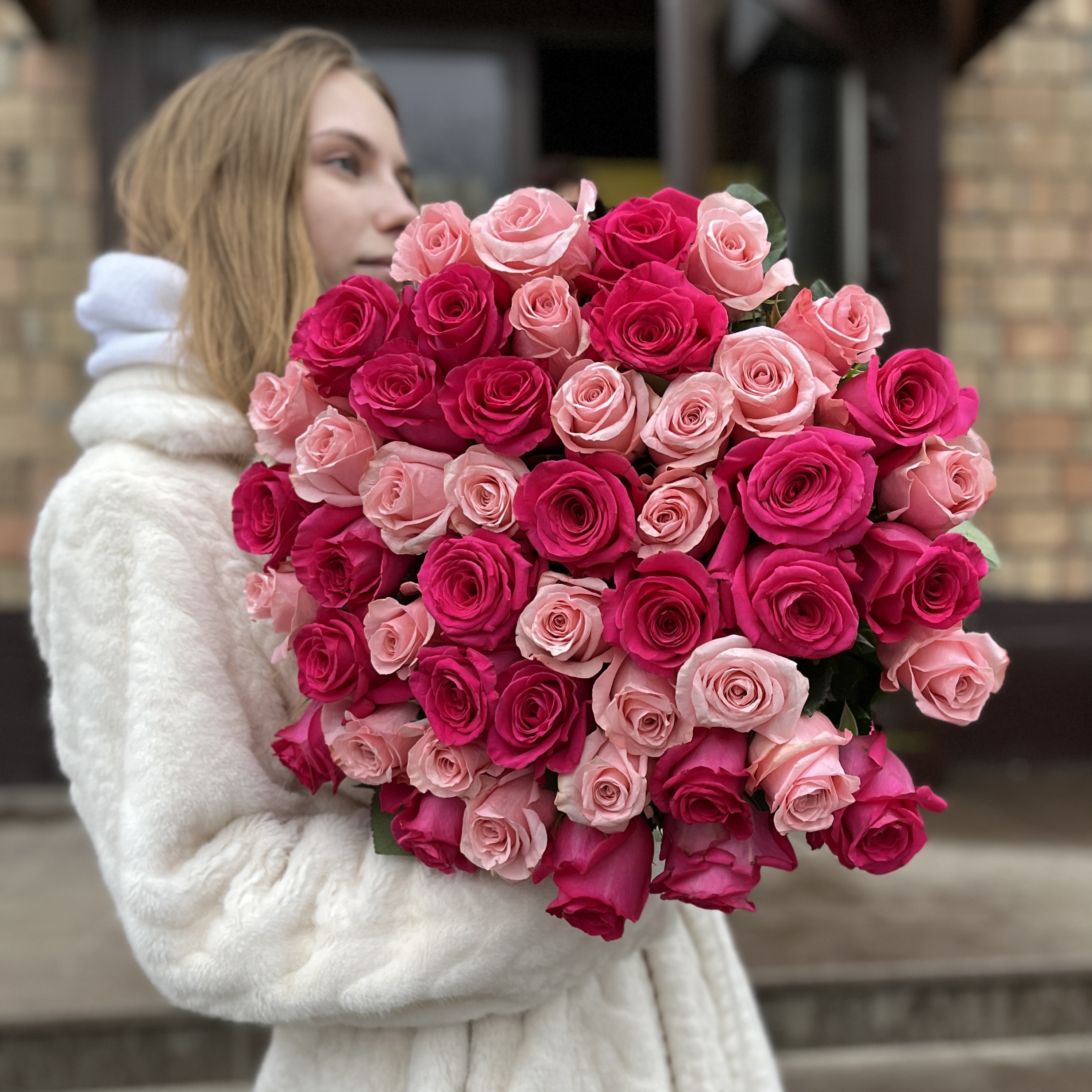 51 Роза Би Свит и Пинк Флойд 60 см
