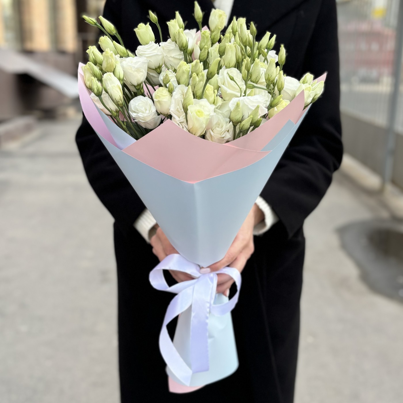 Букет из 9 белых эустом