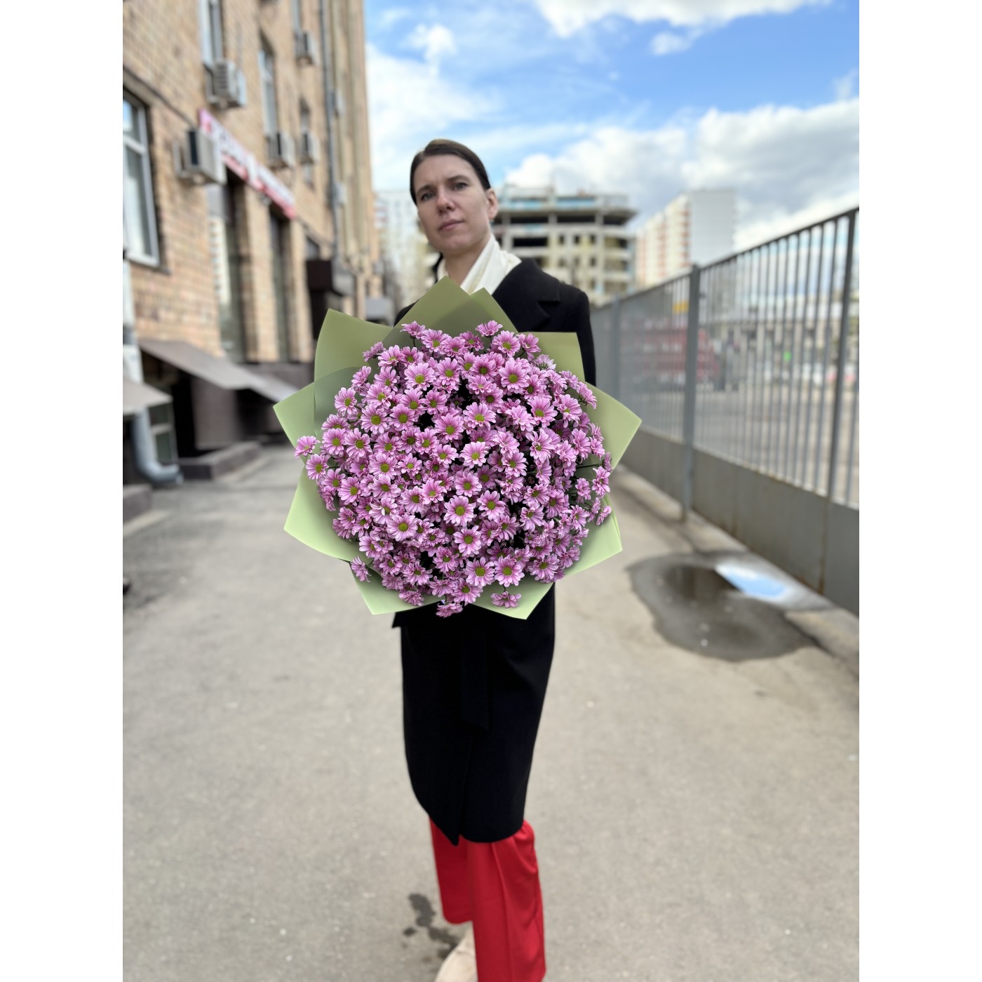 Букет из розовой Сантини