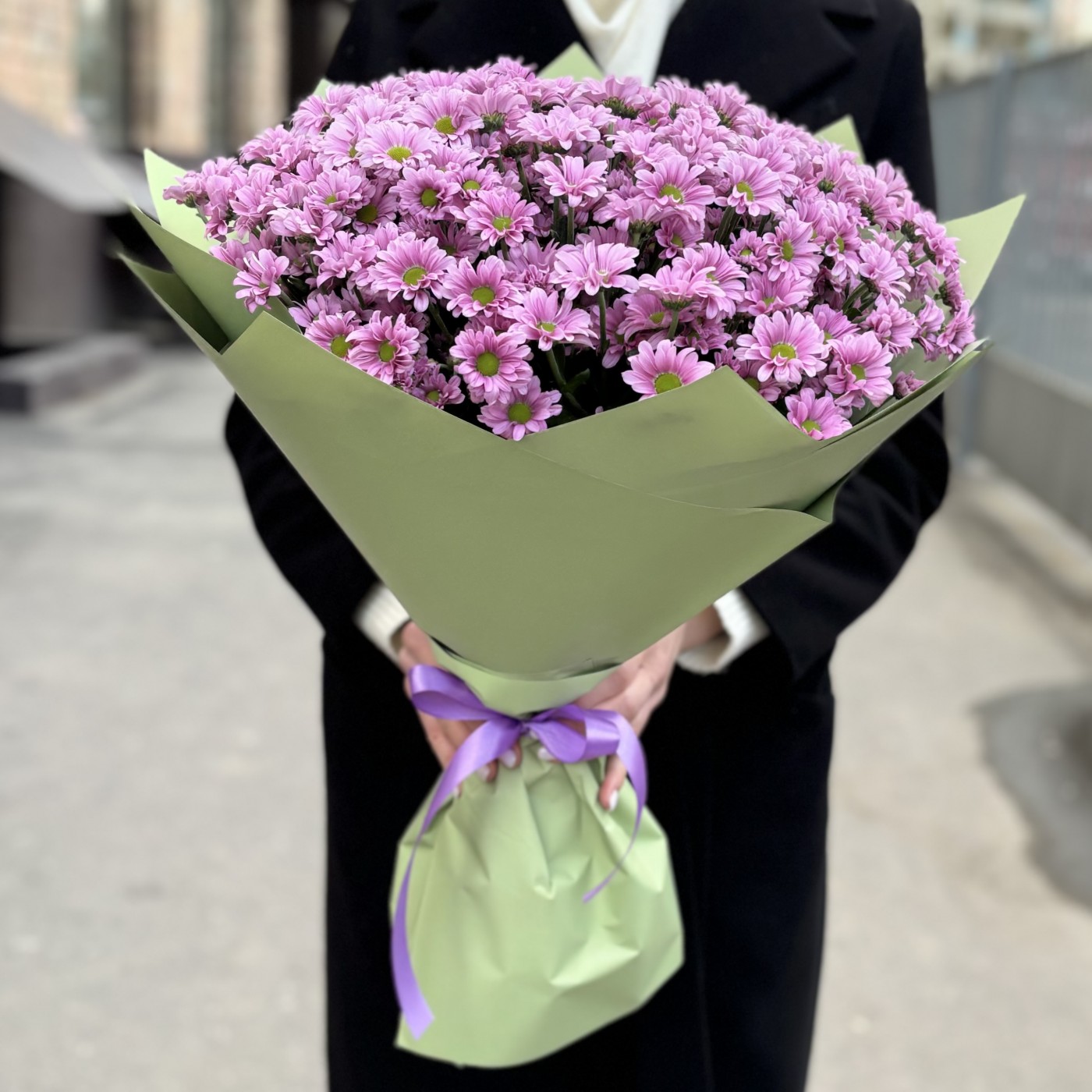 Букет из розовой Сантини