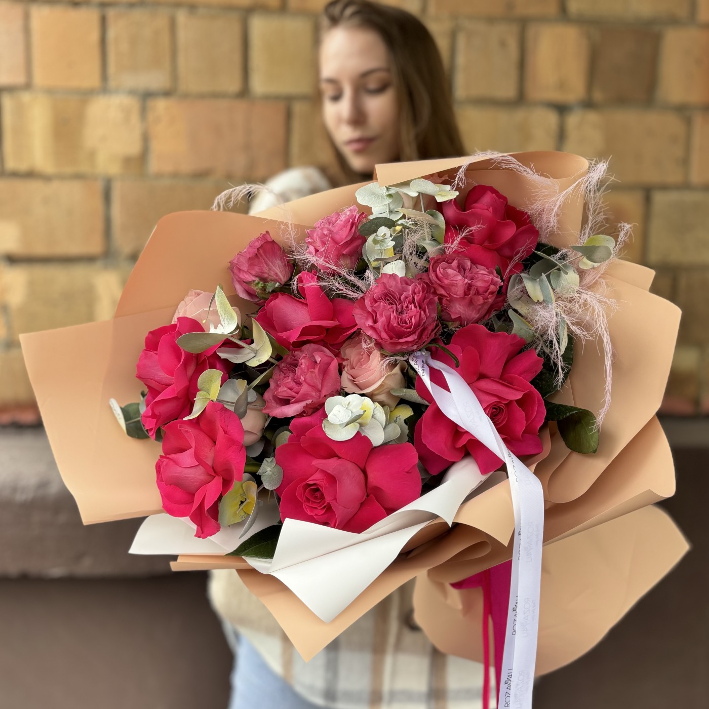 Букет с розами Малиновое небо