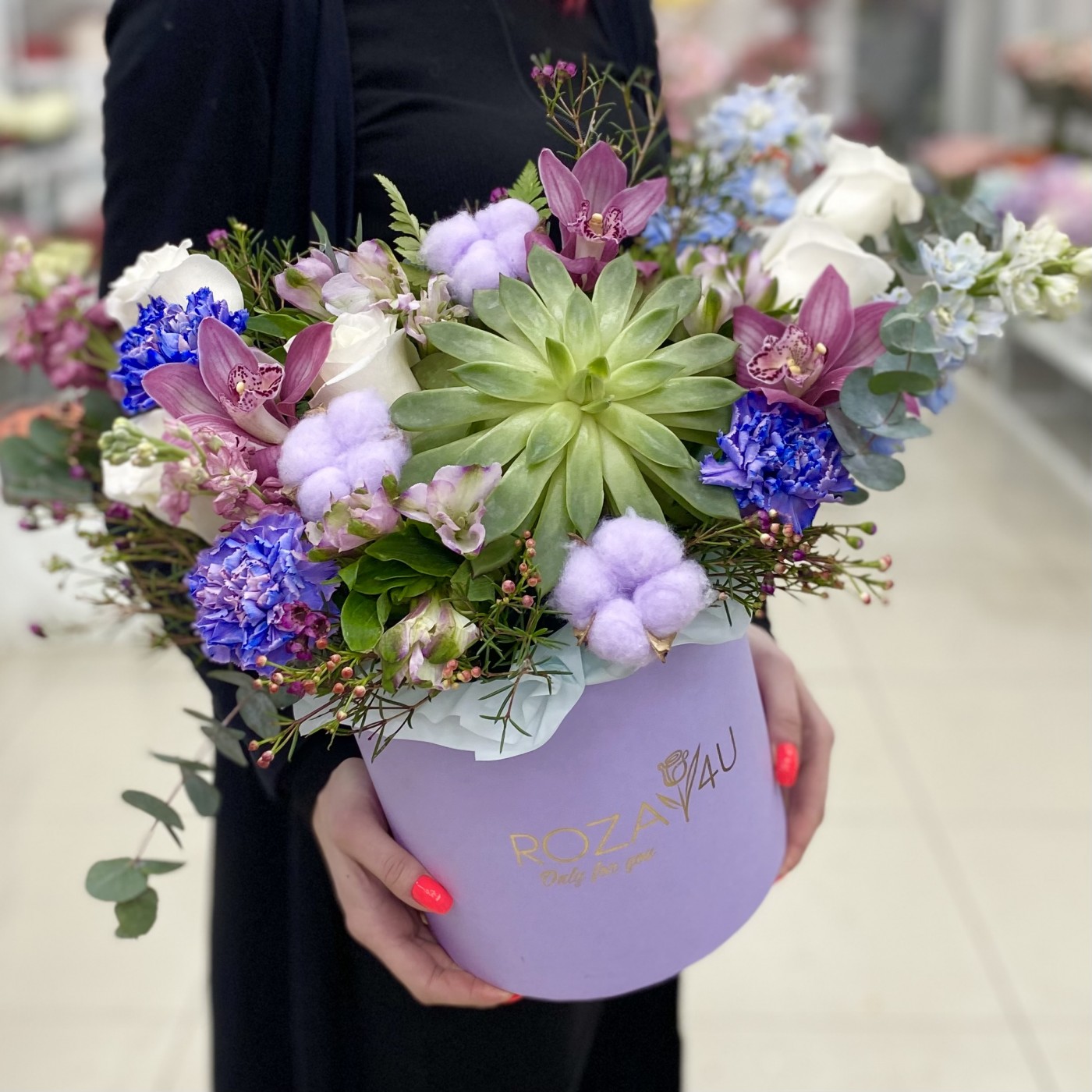Цветы в коробке Экзотическая Поляна