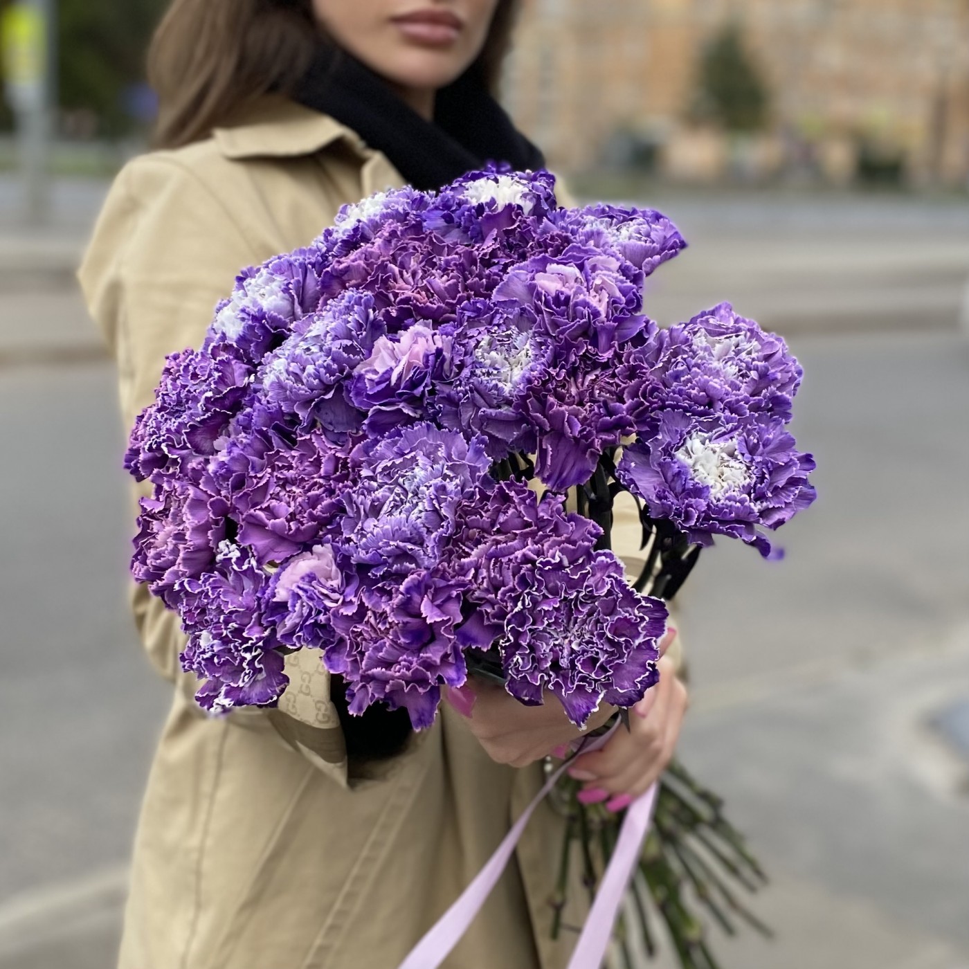 Гвоздика фиолетовая Вайт Перпл Молли
