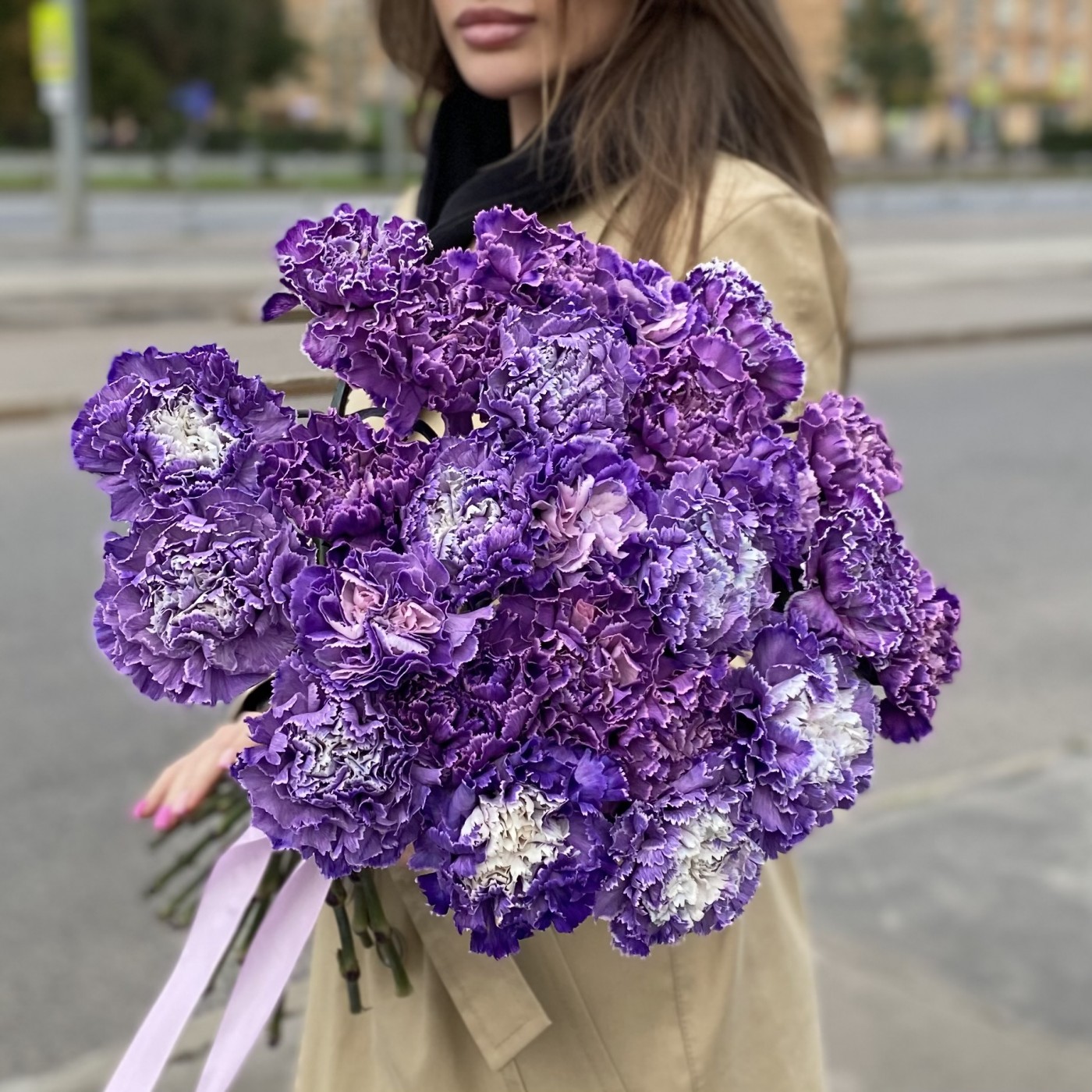 Гвоздика фиолетовая Вайт Перпл Молли