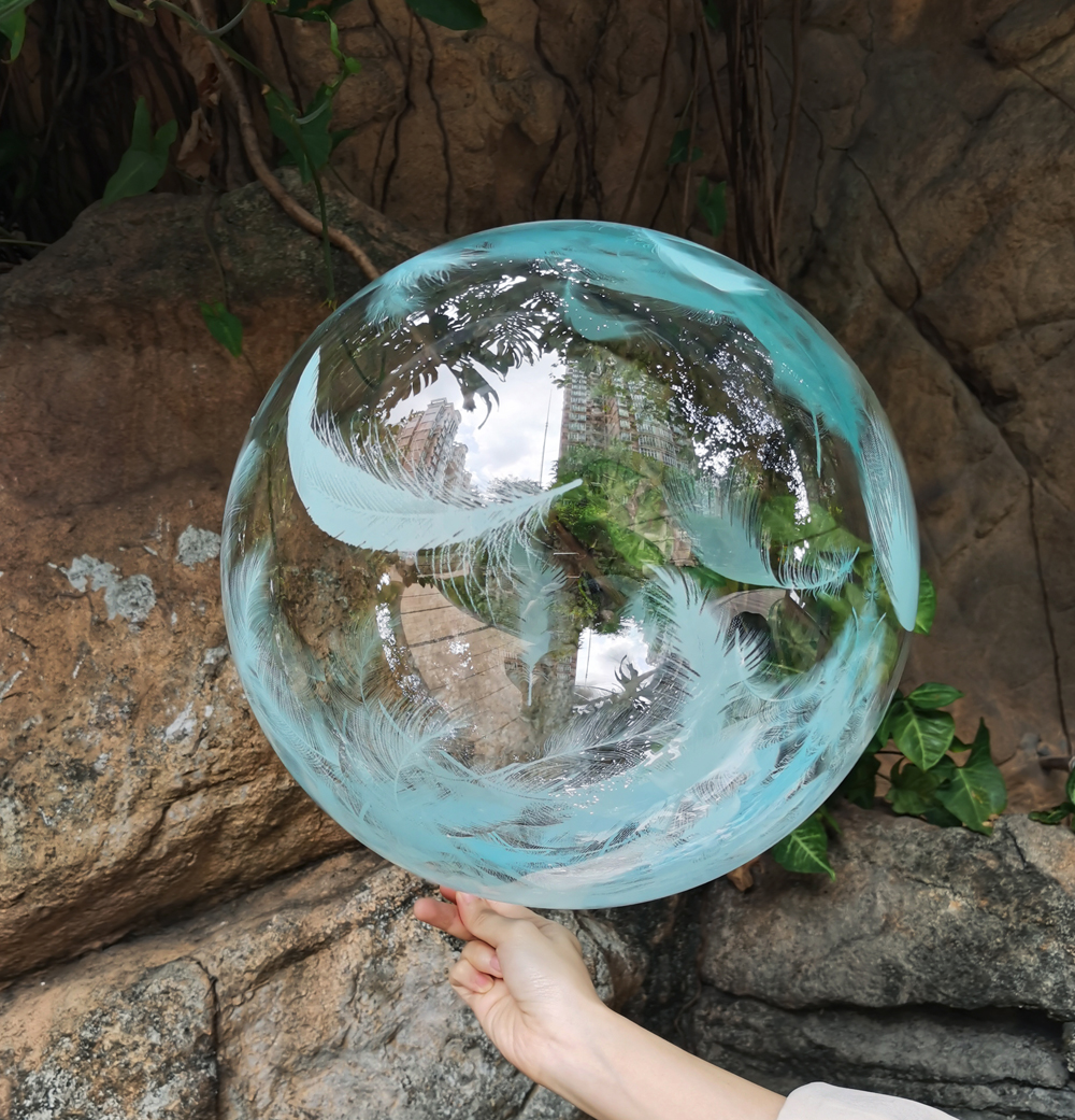Шар круг Deco Bubble, Бирюзовые перья