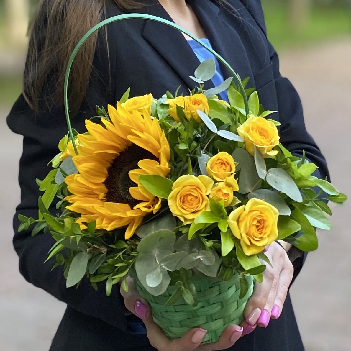 Композиция Лучик солнца с подсолнухом