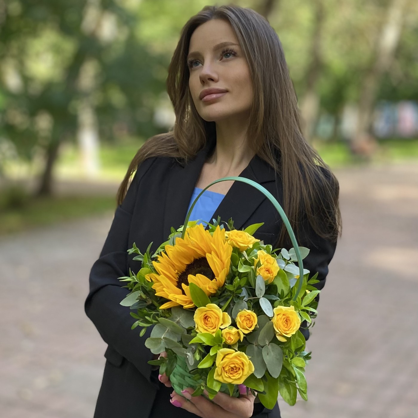 Композиция Лучик солнца с подсолнухом