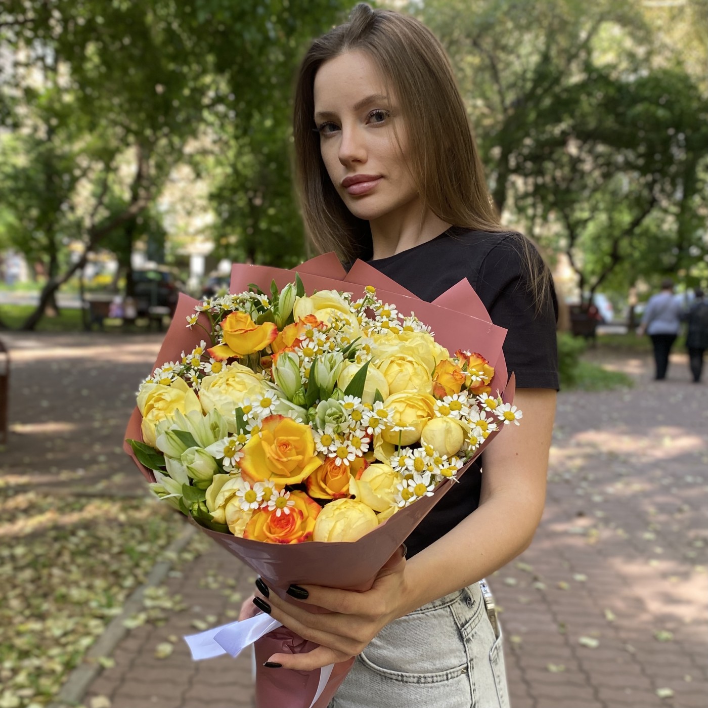 Букет с пионовидными розами Теплая дружба