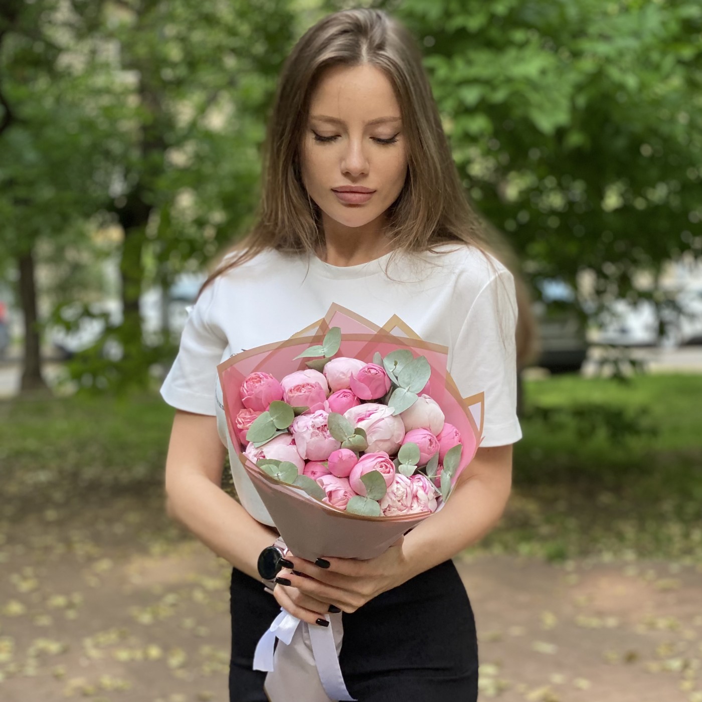 Букет Летний вечер с пионами