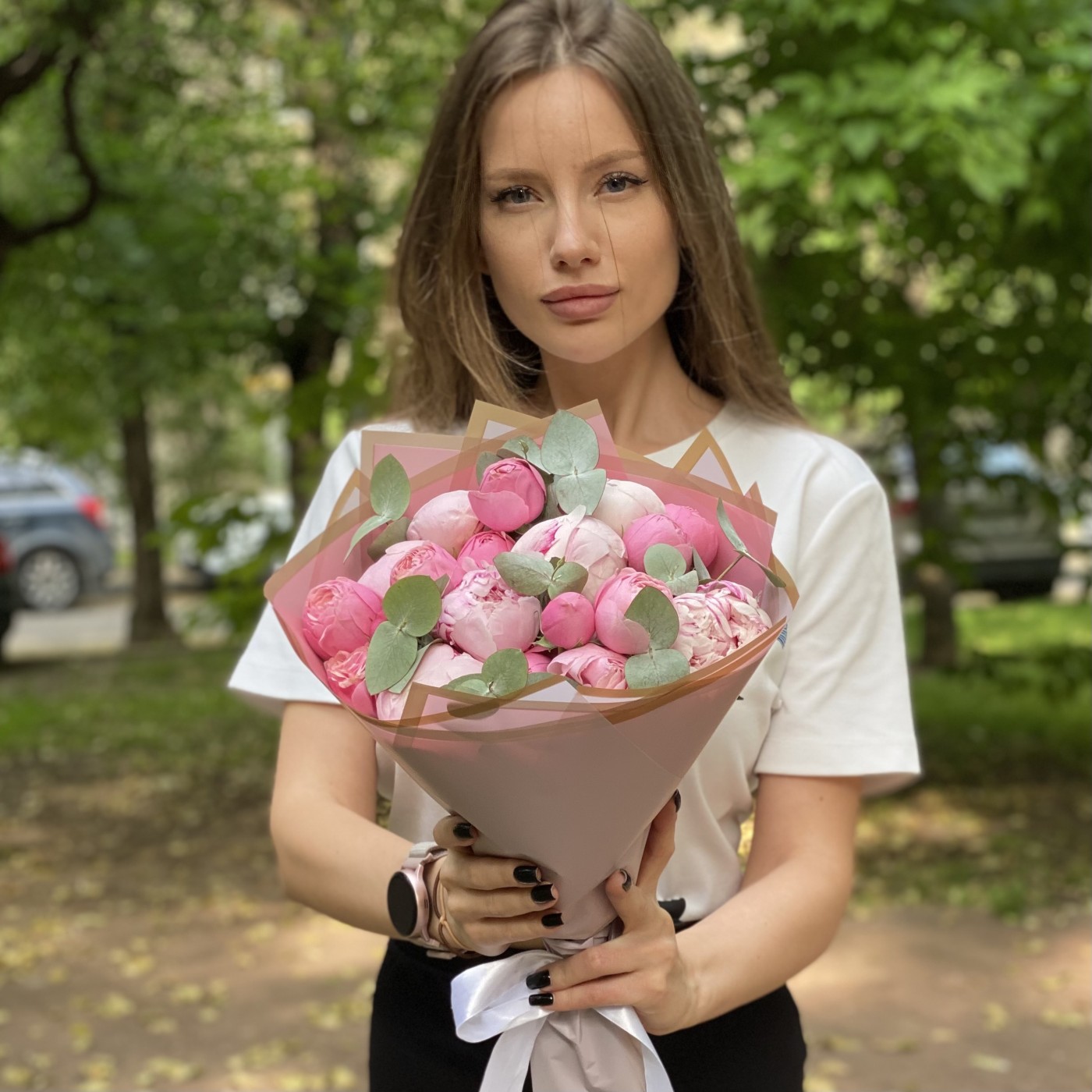 Букет Летний вечер с пионами