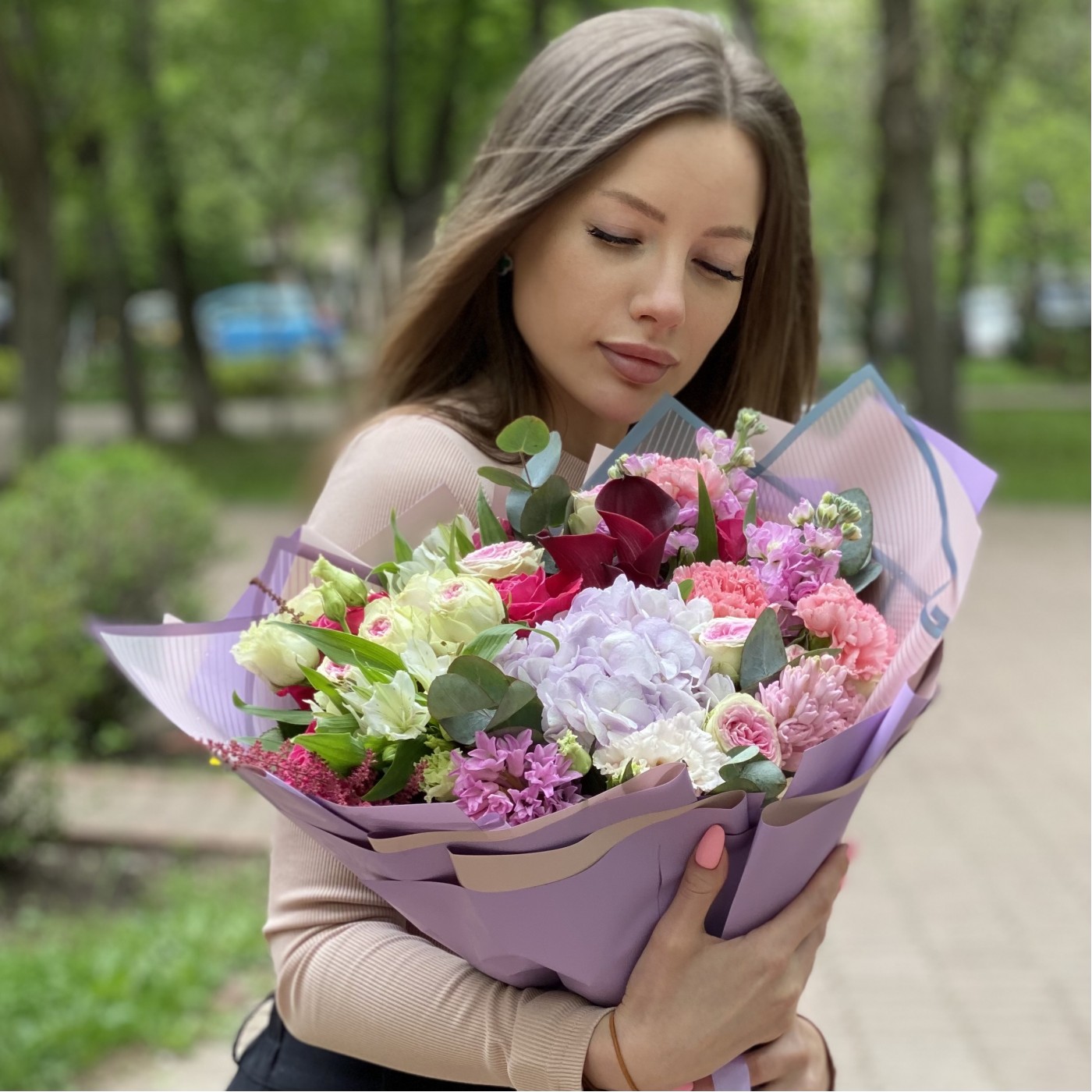 Букет Мармелад с гортензией