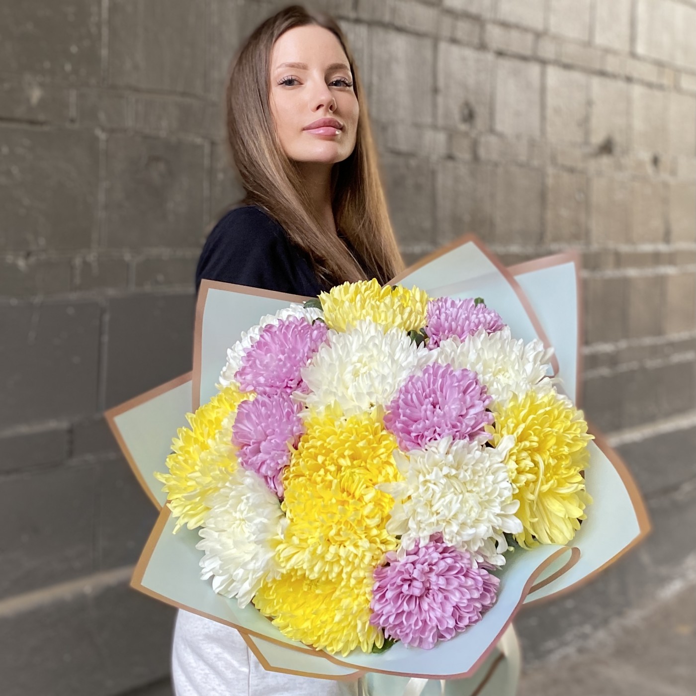 15 крупных хризантем Летний микс