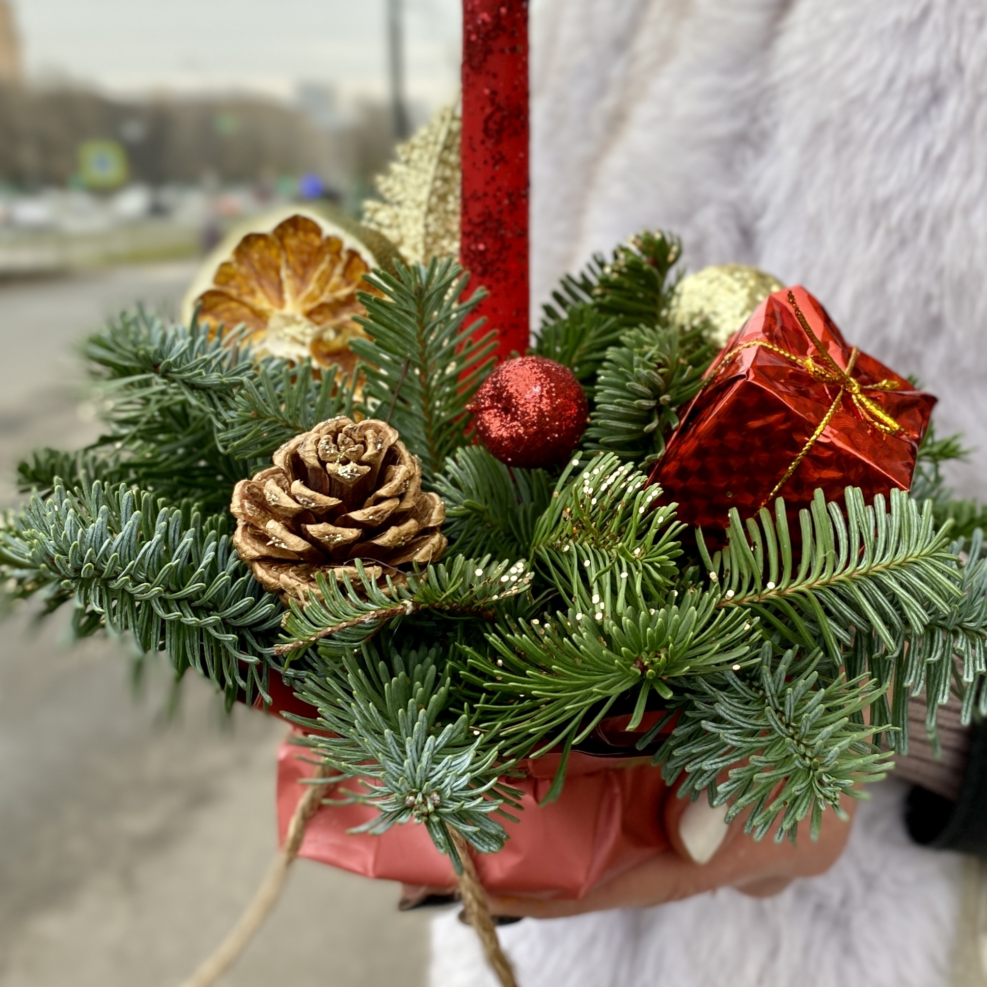 Новогодняя корпоративная композиция Свеча