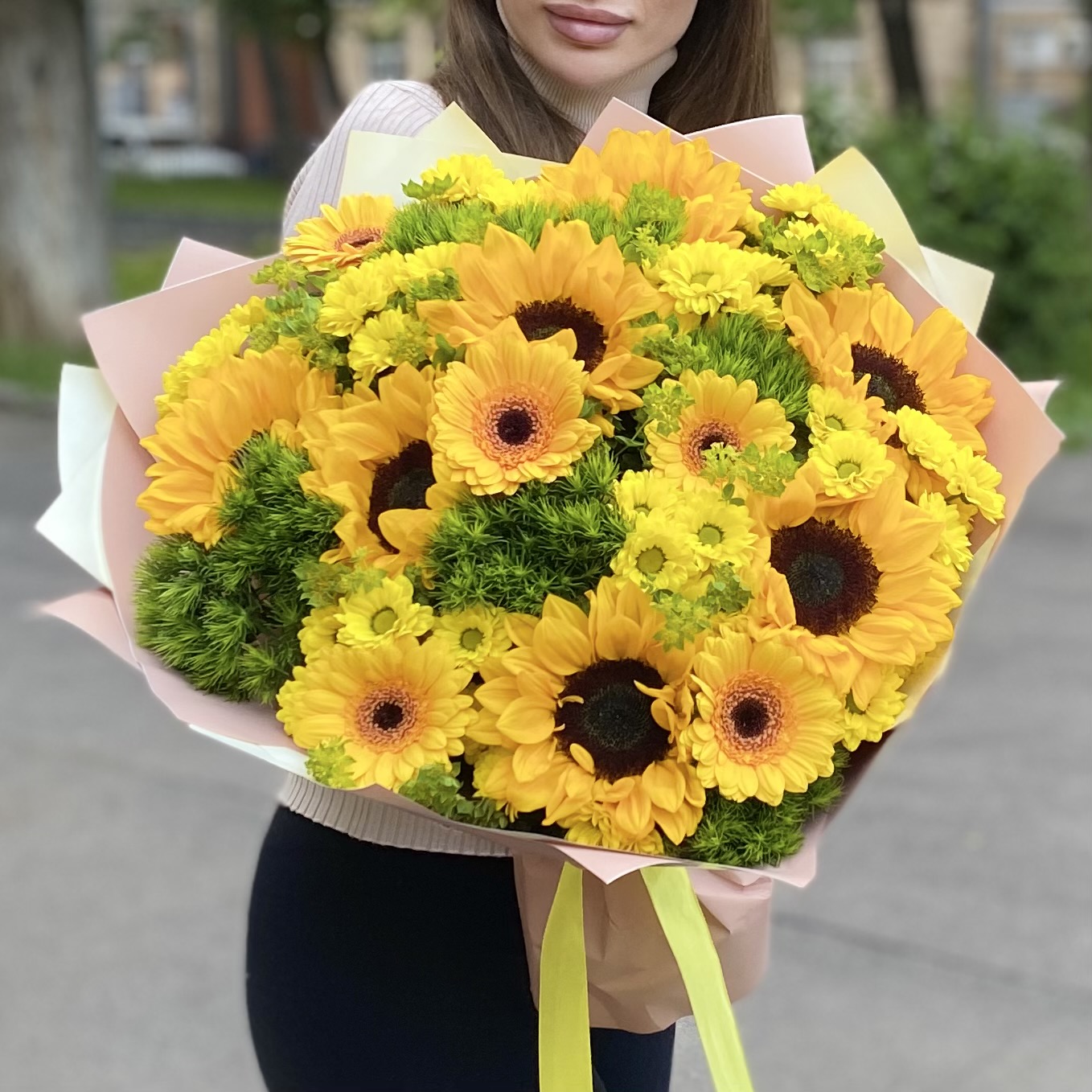 Букет Летний рассвет с подсолнухами