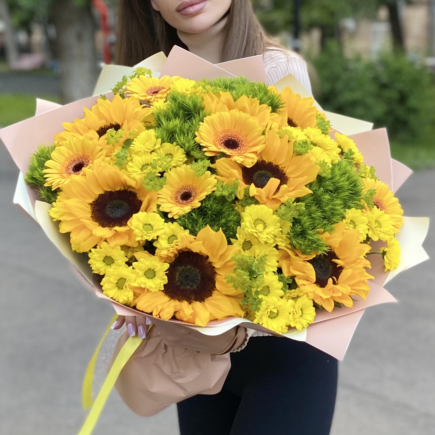 Букет Летний рассвет с подсолнухами