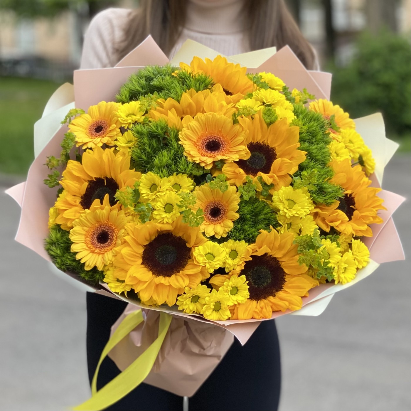 Букет Летний рассвет с подсолнухами