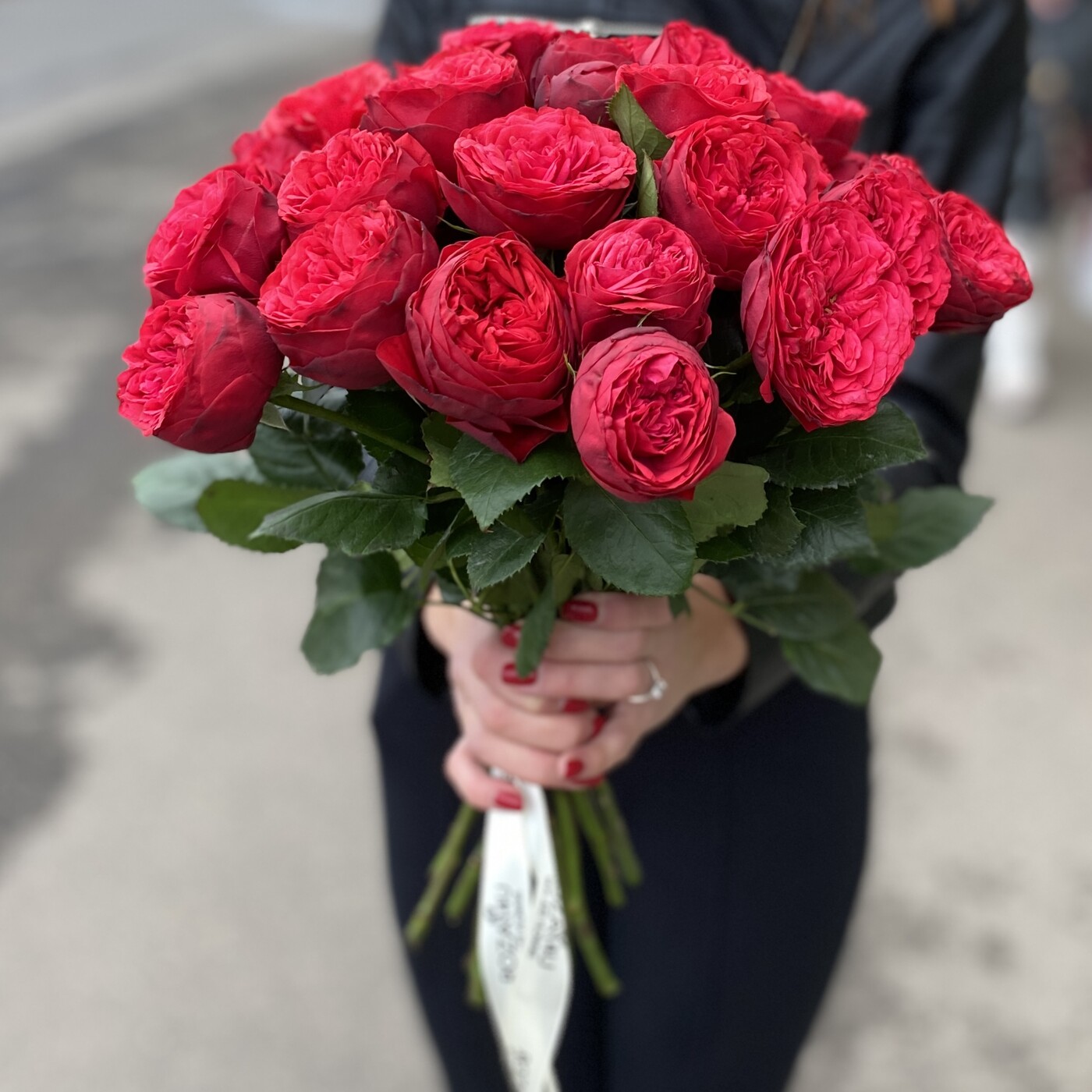 Пионовидная роза Ред Пиано